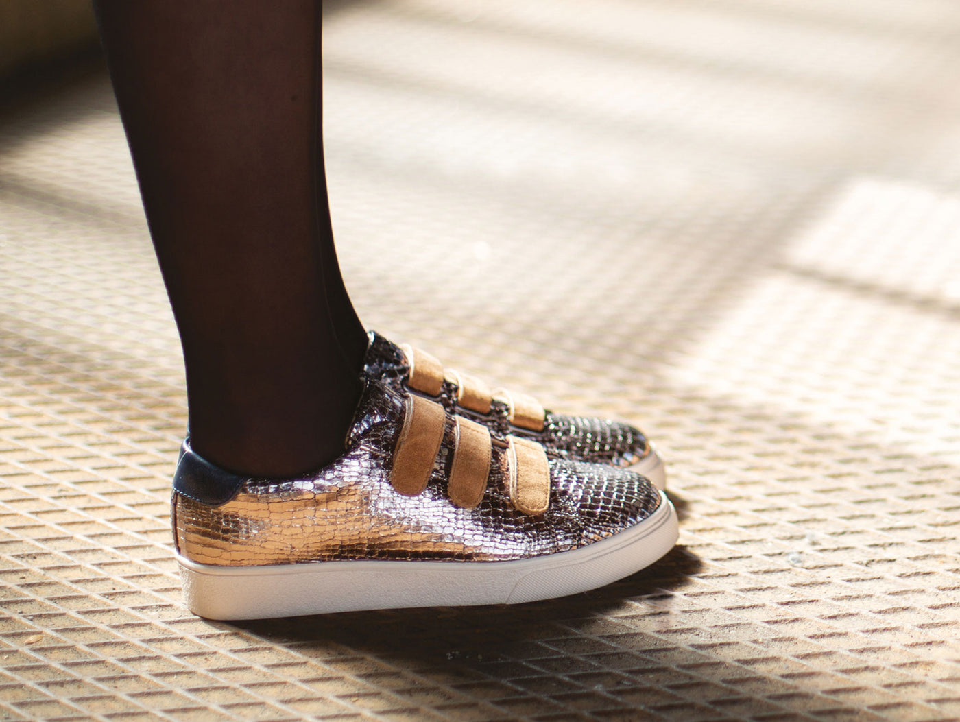 Wearing Velcro sneakers