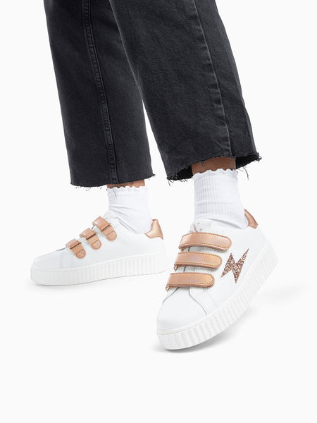Baskets Sport Just Perfect - Blanc Et Rose Poudré - Taille 37 - Neuves Avec Boîte