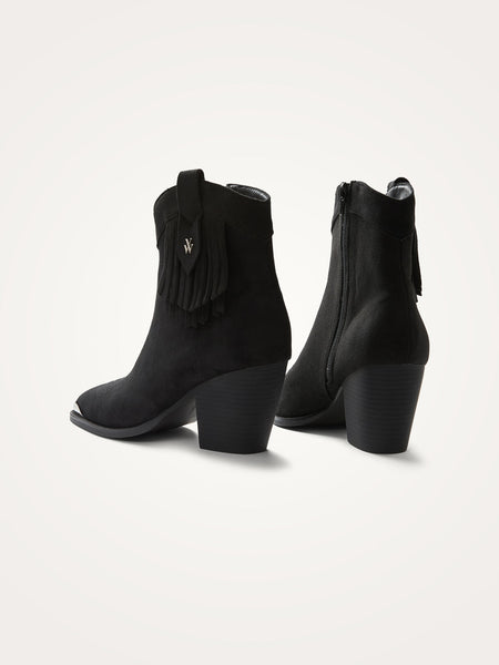 Bottines Noires à Franges Comfortview Taille 8 - Talon 3 Pouces, Fermeture éclair Côté, Neuves