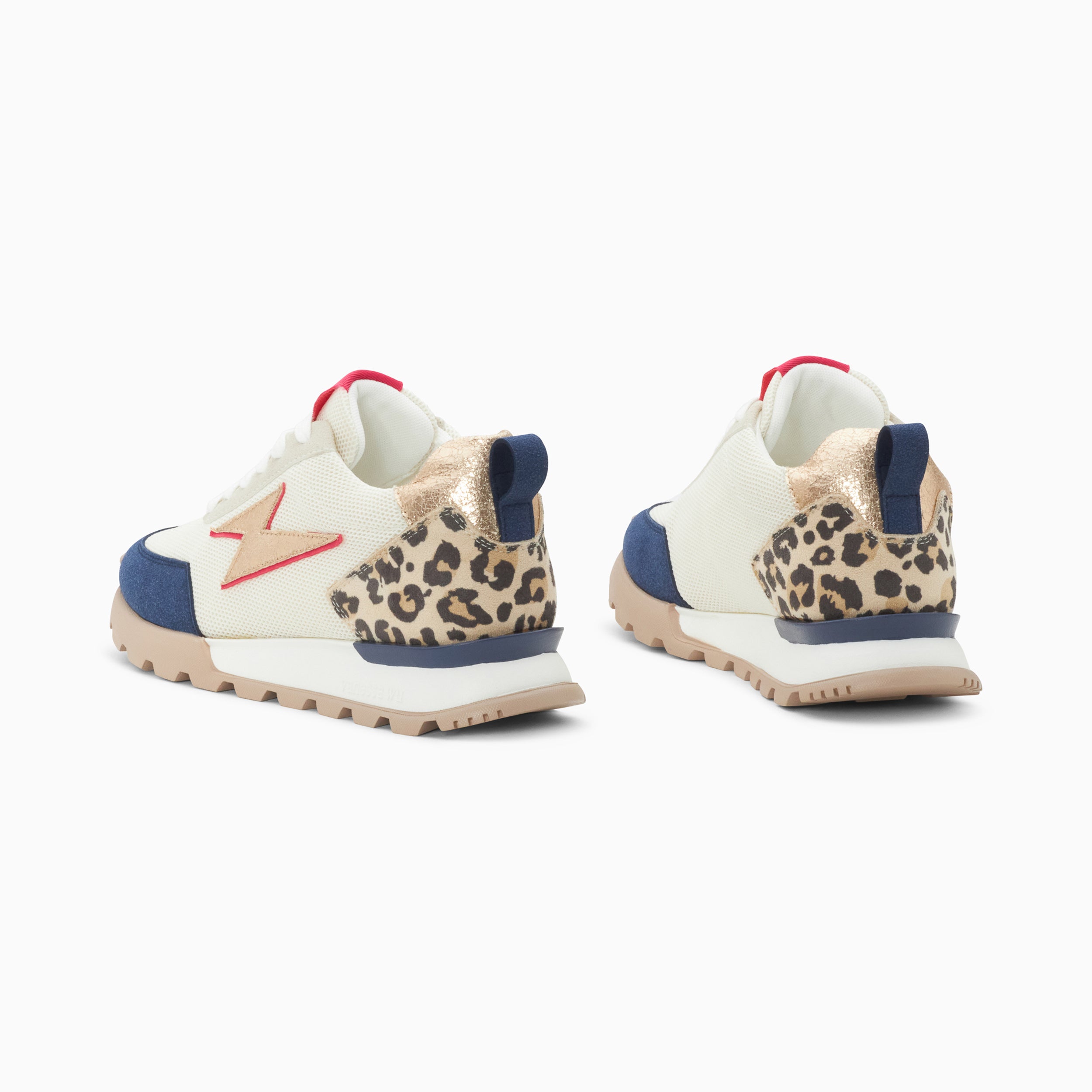 Sneakers éclair avec semelle running Vanessa Wu femme blanc et bleu marine à lacets