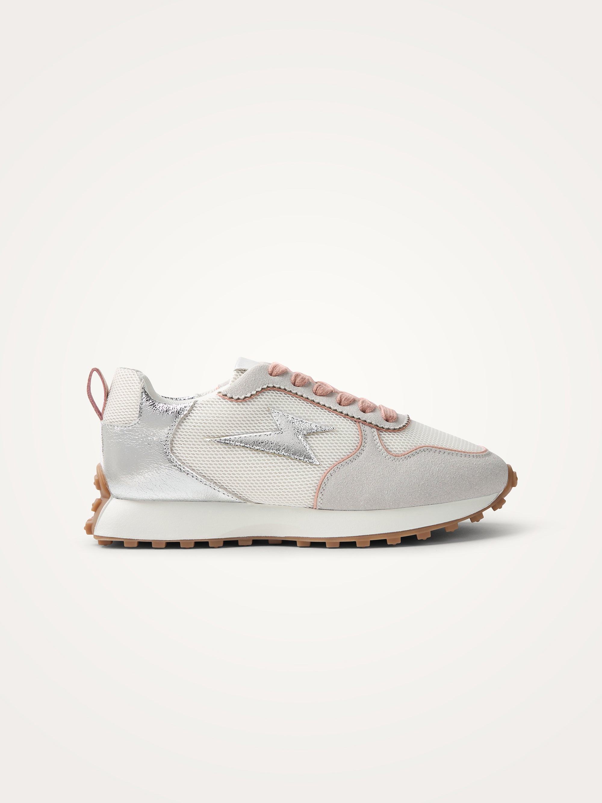 FLOW Emblem white and silver mesh storm sneakers • Vanessa Wu