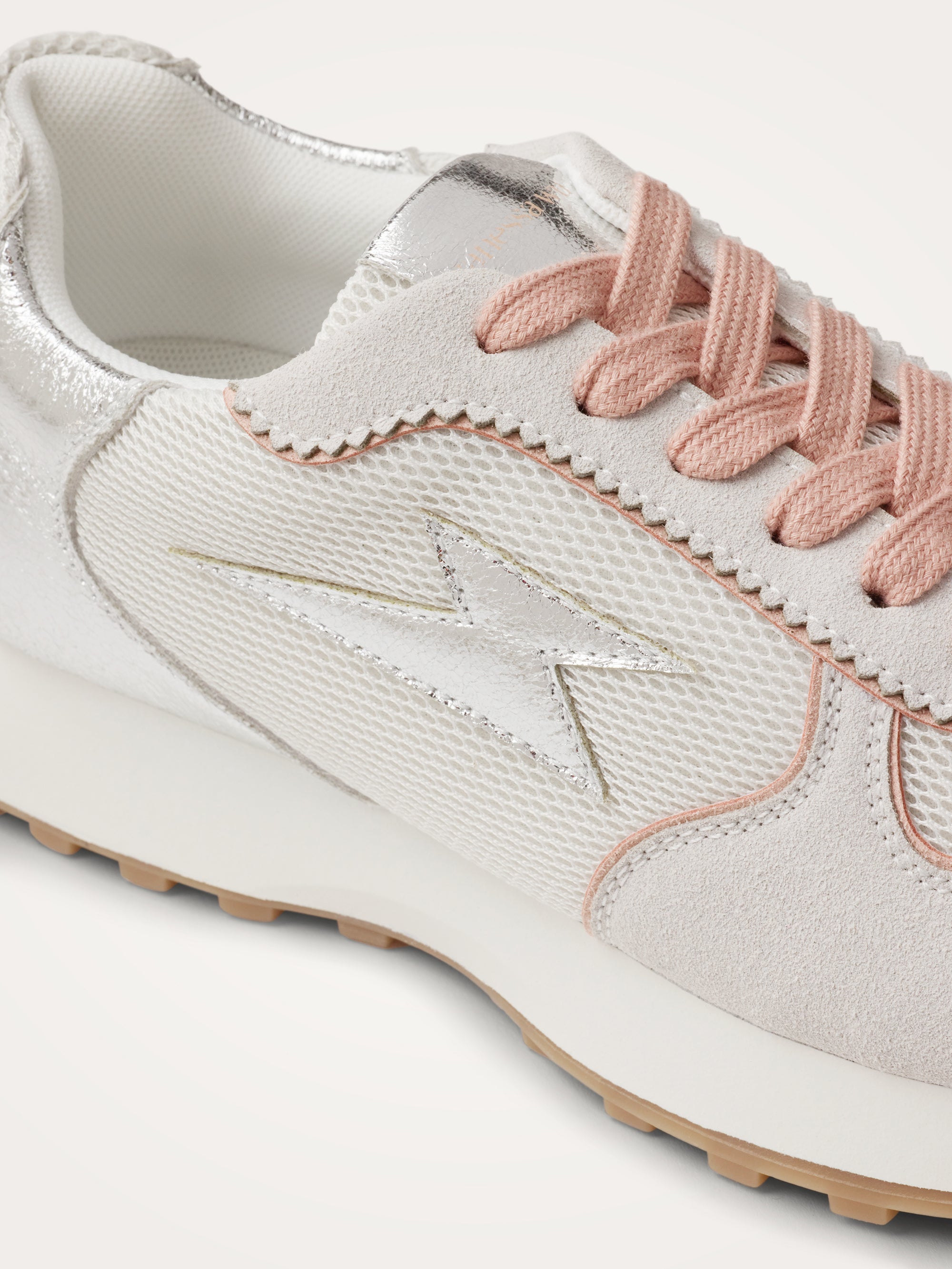 FLOW Emblem white and silver mesh storm sneakers • Vanessa Wu