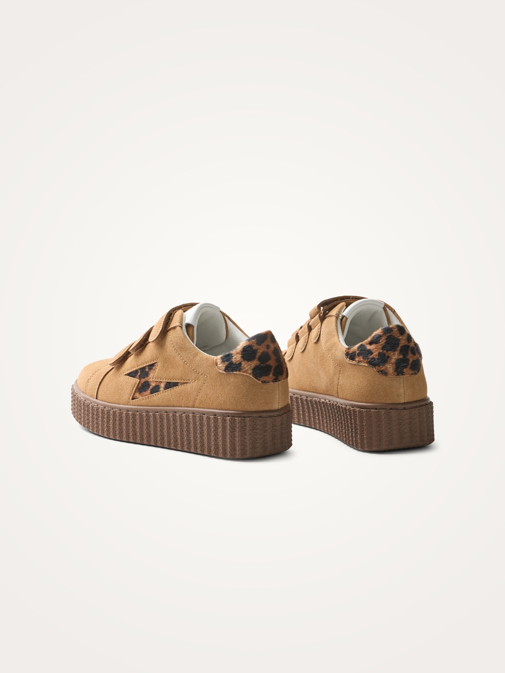 Camel leopard MAGGIE Originals storm sneakers with velcro closure