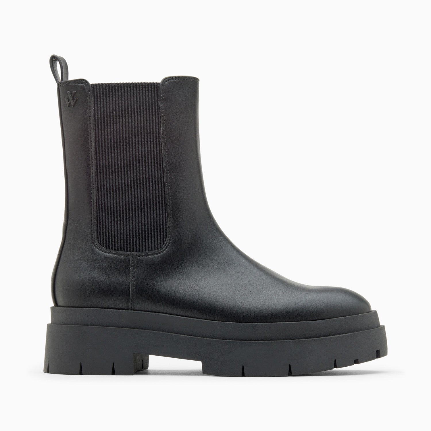vanessa wu Bottines Chelsea Océane noires à plateforme crantée