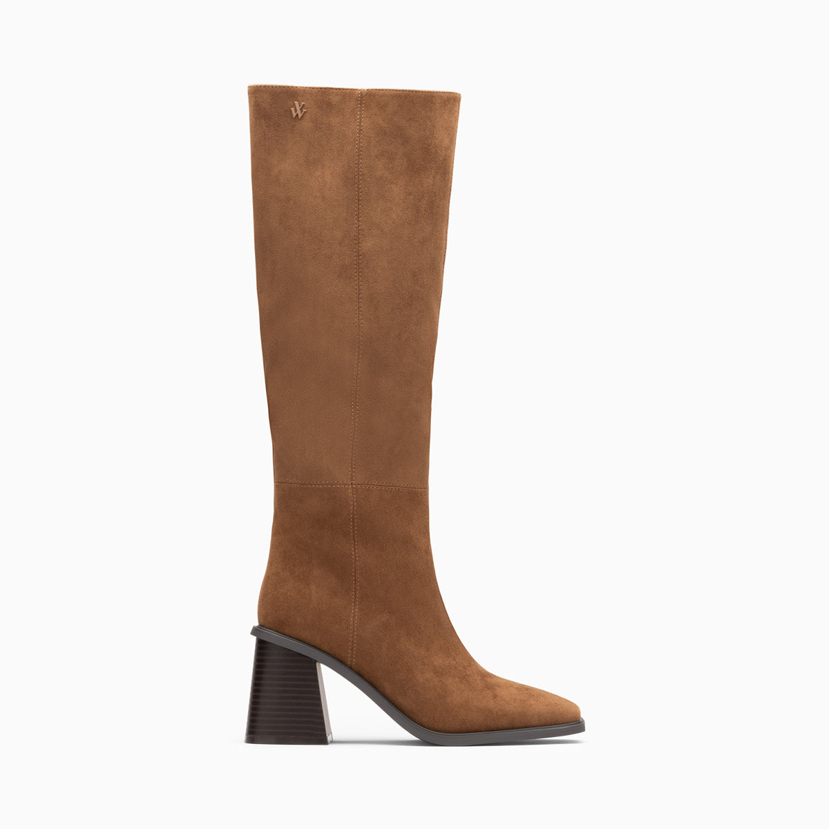 vanessa wu Bottes Rita camel à talon trapèze