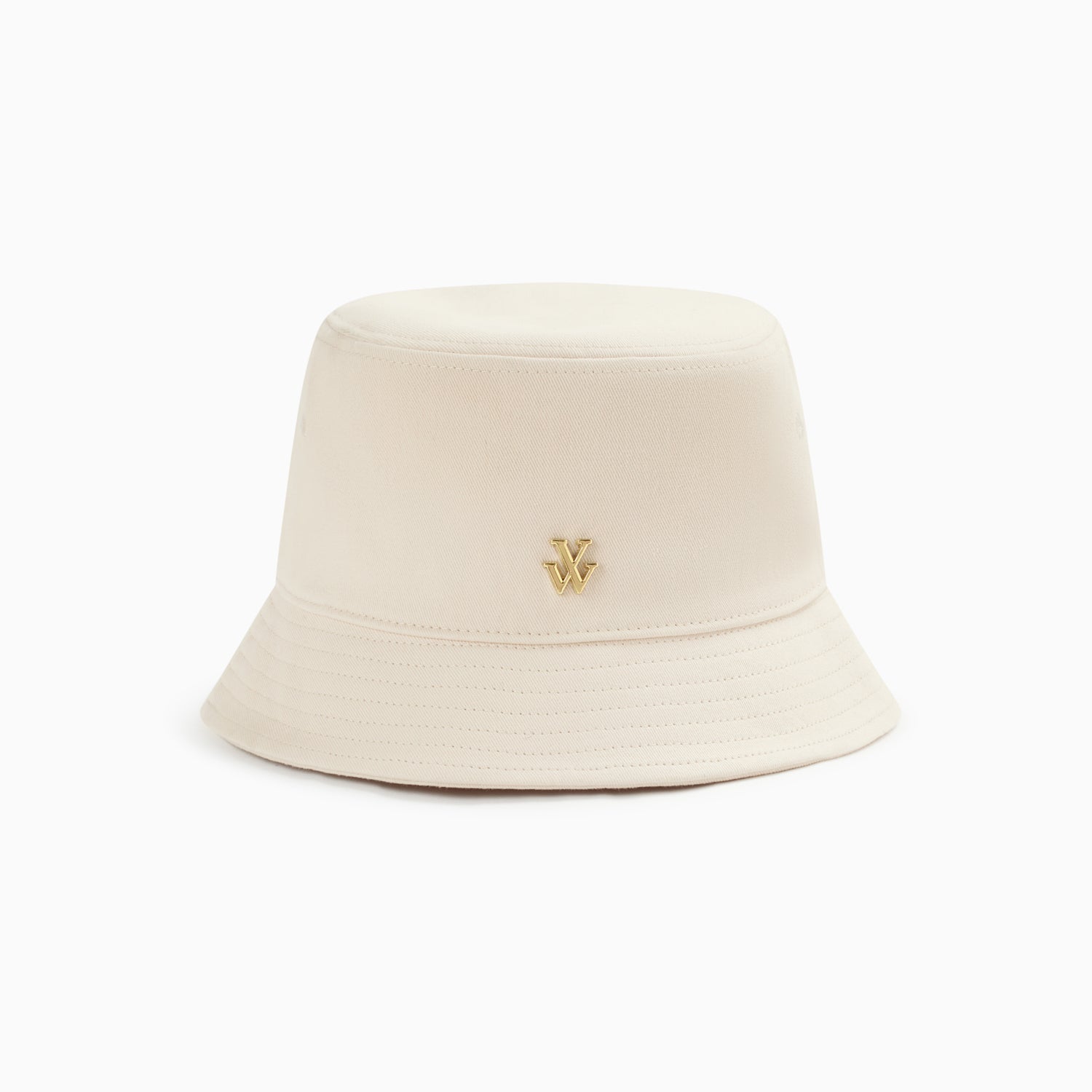 Bob Vanessa Wu femme en coton écru avec empiècement logo métallique or 