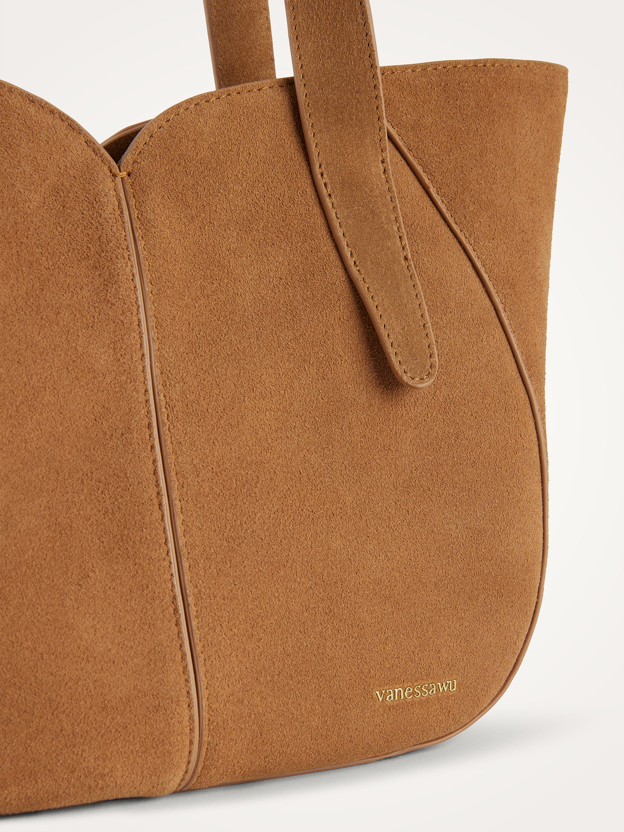 andmary Mary quilting suede bag　camel ALTAÏ camel suede bag with handles and shoulder strap • Vanessa Wu