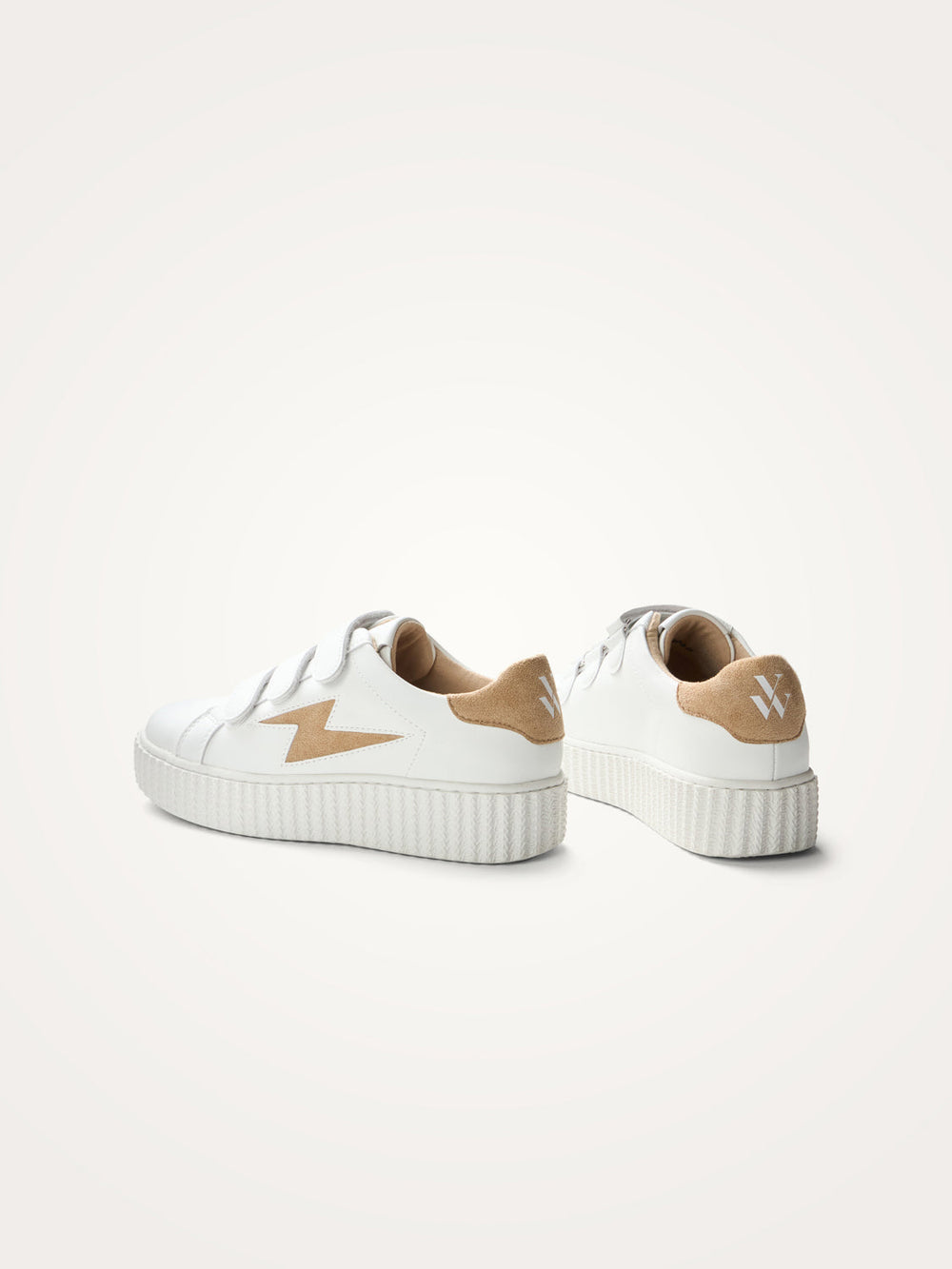 Vicky white and beige storm sneakers with velcro • Vanessa Wu