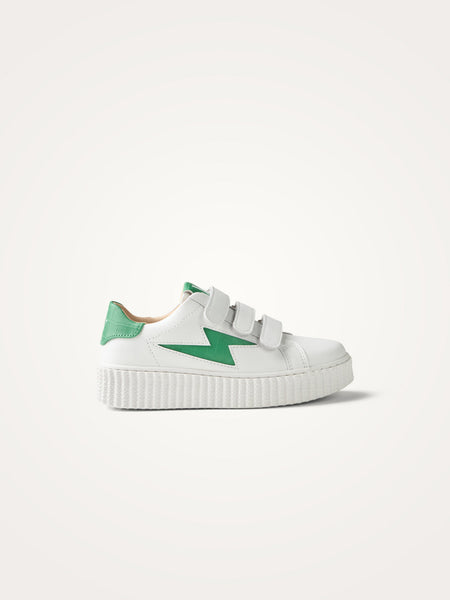 Mini Elsa white storm sneakers with mint croco details Vanessa Wu