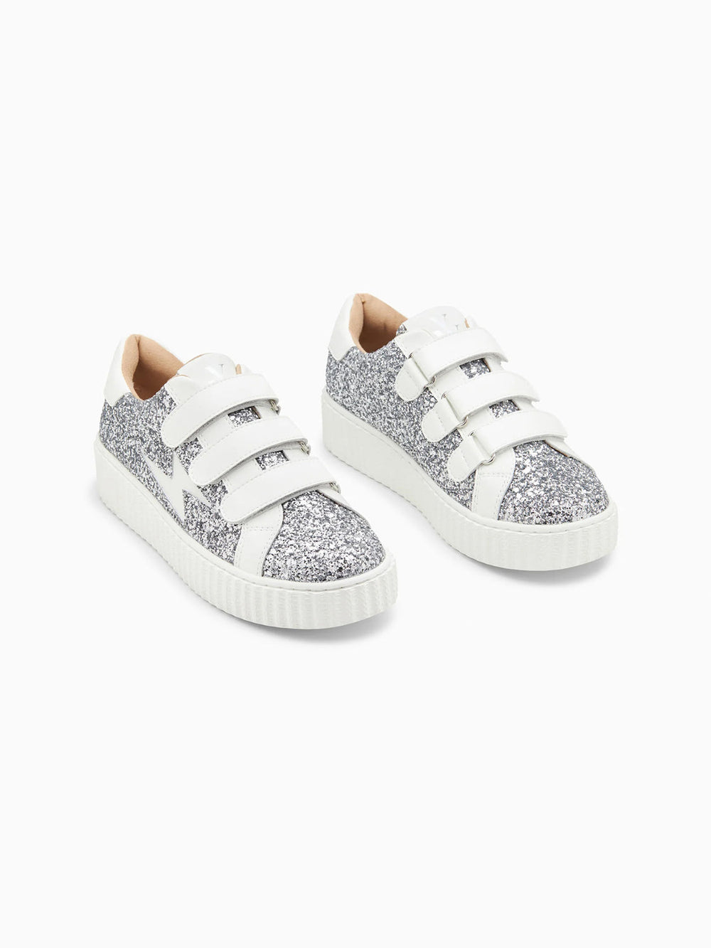 Marielle glittery silver storm sneakers • Vanessa Wu