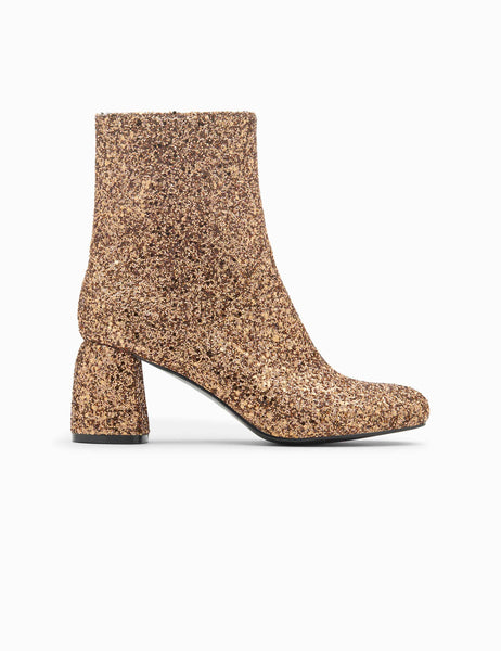 Bottines pailletées Londres bronze à talon • Vanessa Wu