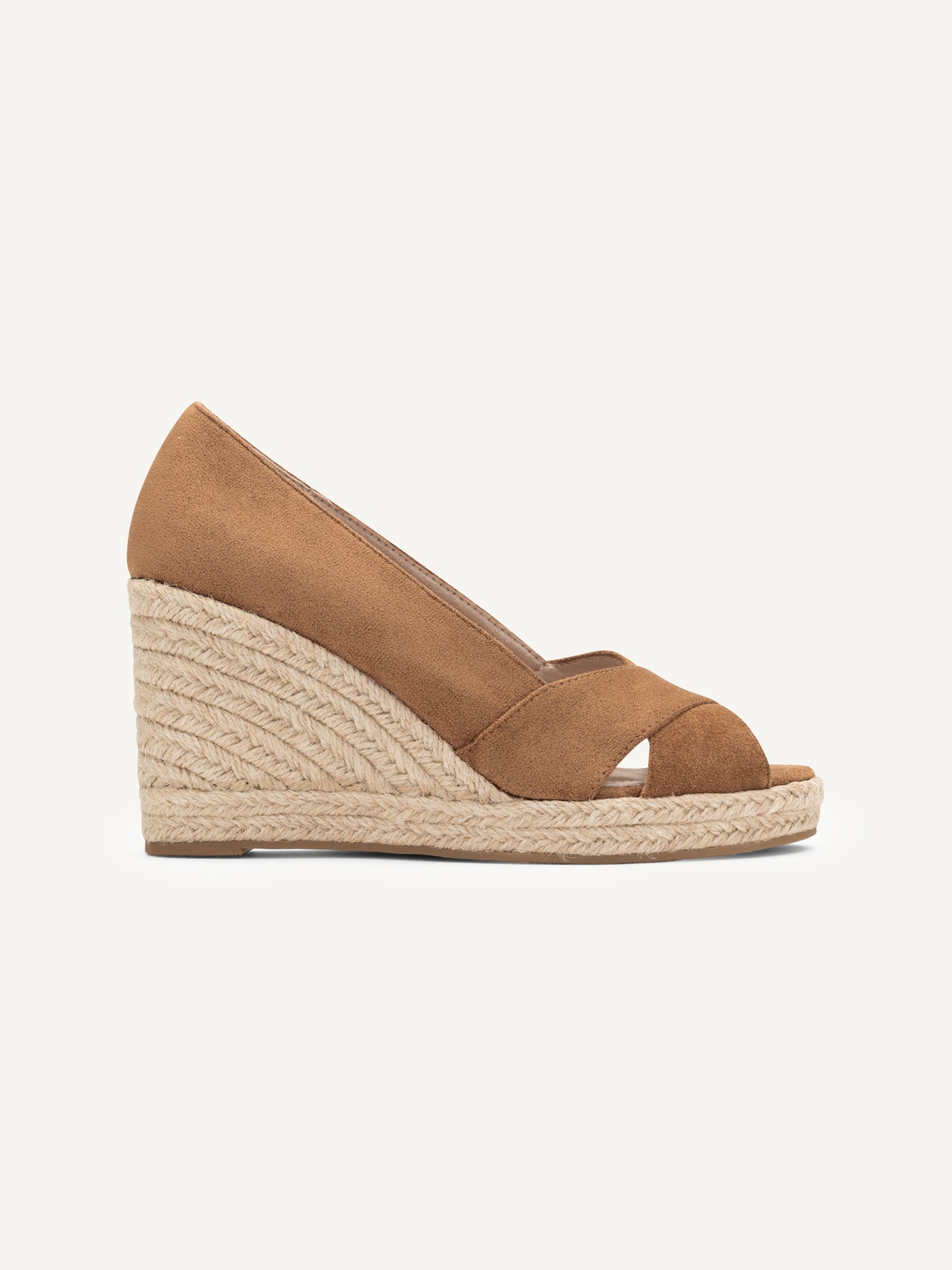Léonie hazelnut brown peep-toe wedge sandals