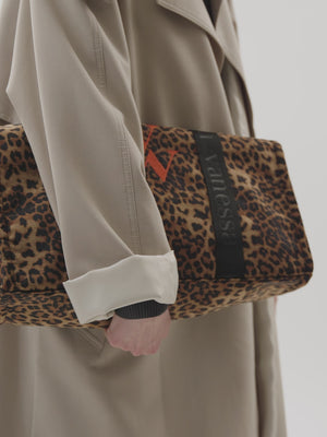 Sac cabas léopard en tweed Vanessa Wu femme avec monogrammeSac cabas léopard en tweed Vanessa Wu femme avec monogramme