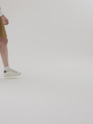 Baskets éclair blanches à scratchs argent texturé et semelle creepers plateforme femme Vanessa Wu