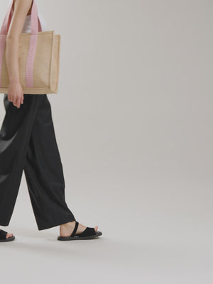 Sac cabas oversize en Synthétique Vanessa Wu femme beige et rose poudré avec anses 