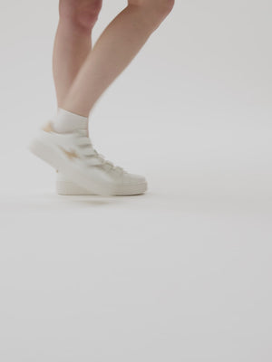 Sneakers éclair blanc et or à scratchs Vanessa Wu femme