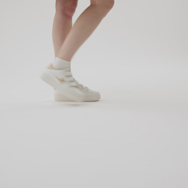 Sneakers éclair blanc et or à scratchs Vanessa Wu femme