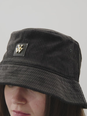 Bob noir en velours côtelé Vanessa Wu femme avec logo