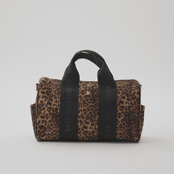 Sac week-end en tweed léopard Vanessa Wu femme avec anse