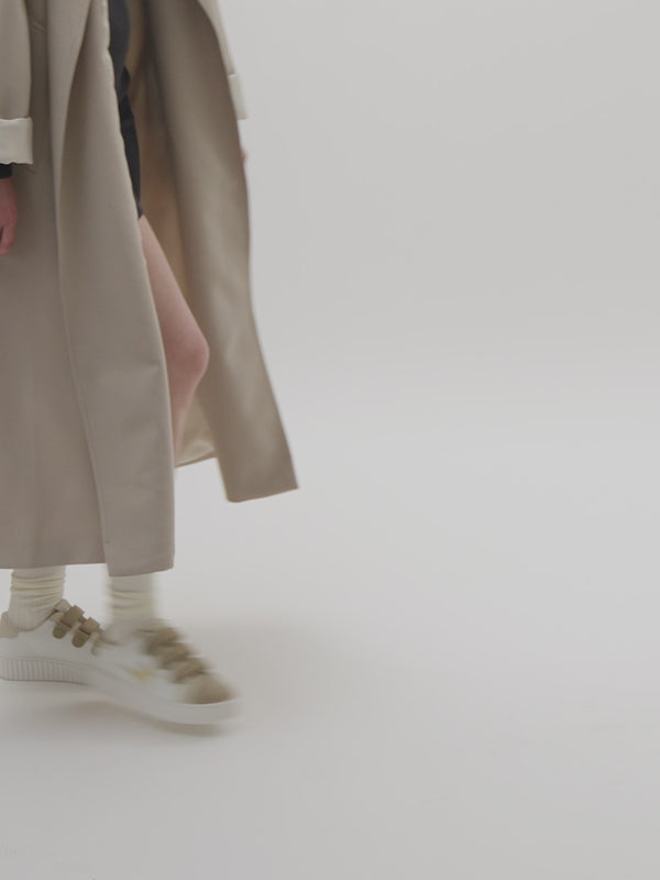 Baskets éclair blanc et beige clair avec semelle creepers Vanessa Wu femmeBaskets éclair blanc et beige clair avec semelle creepers Vanessa Wu femme