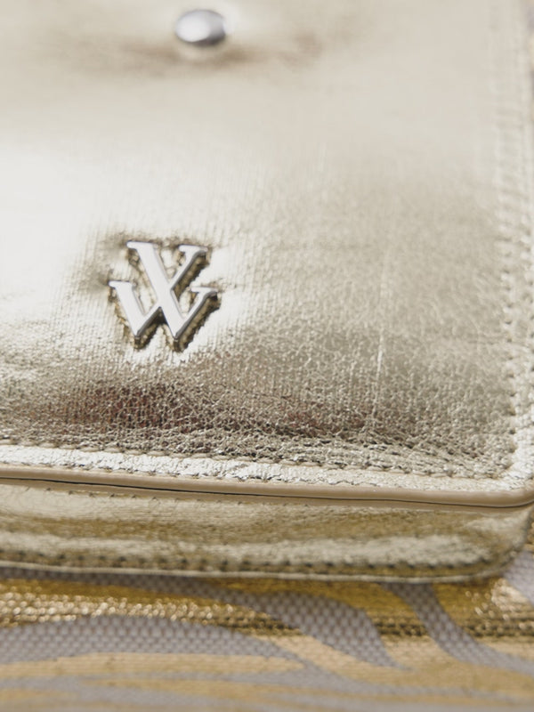 Petit sac cabas Vanessa Wu en tweed léopard beige avec poche et anses camel femme