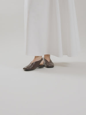 Ballerines slingback en cuir marron chocolat Vanessa Wu femme à talon plat