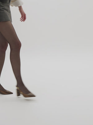 Escarpins slingback imprimé python camel Vanessa Wu femmeEscarpins slingback imprimé python camel Vanessa Wu femme