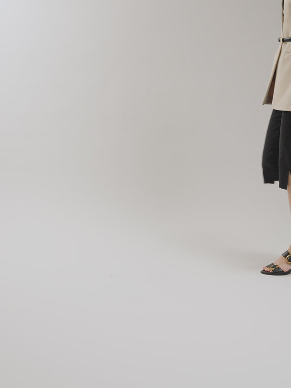Mules à talon demi-lune et brides en cuir noir Vanessa Wu femme