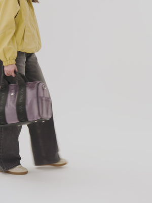 Sac week-end violet en velours Vanessa Wu femme avec anse