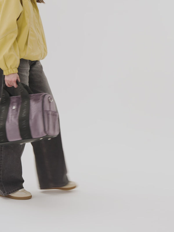 Sac week-end violet en velours Vanessa Wu femme avec anse
