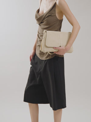 Sac bandoulière en suède Vanessa Wu femme beige avec anses