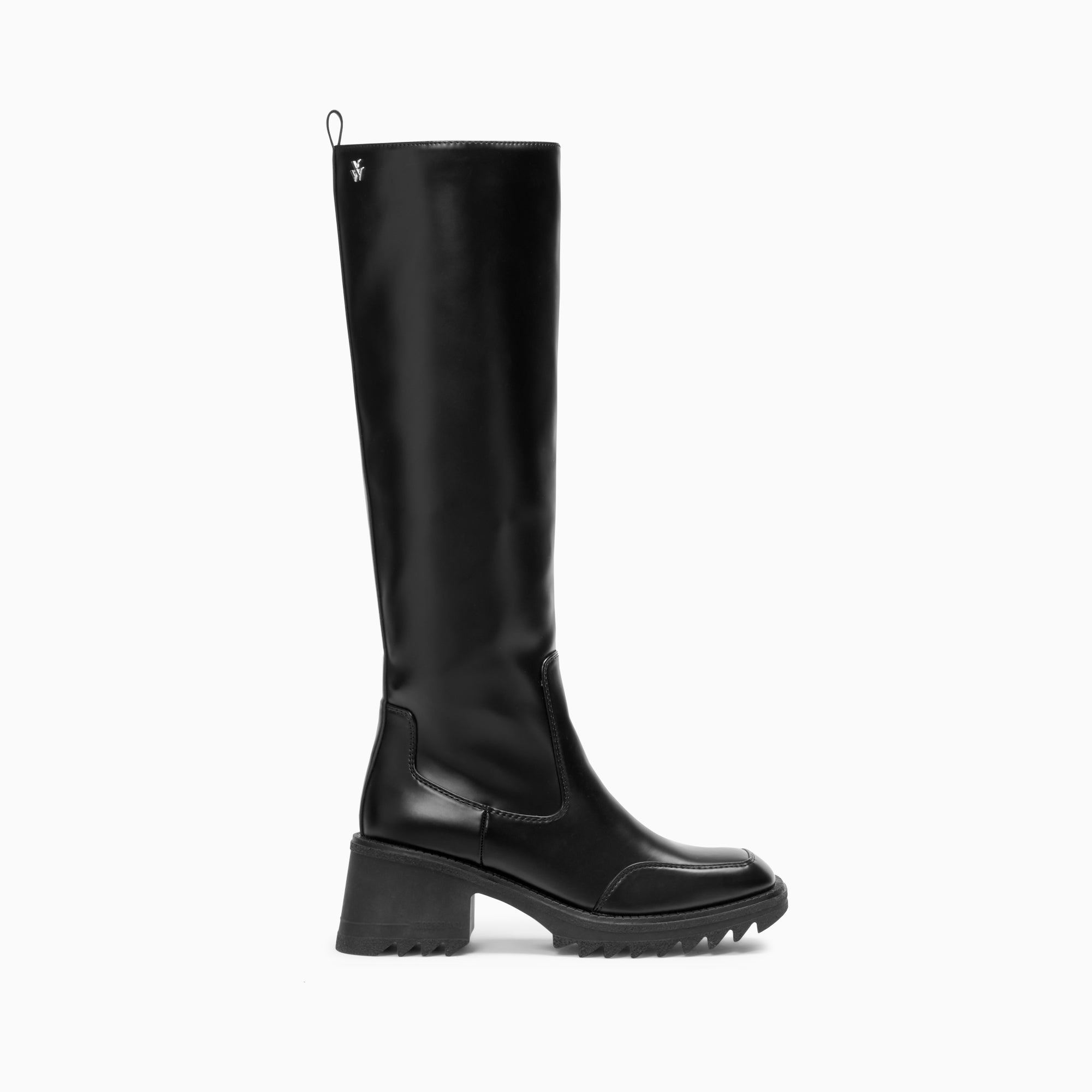 vanessa wu Bottes de pluie Solaine noires à talon cranté