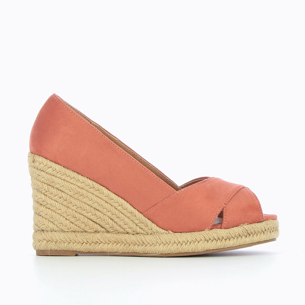 vanessa wu Sandales compensées peep-toe Milena brique Outlet en