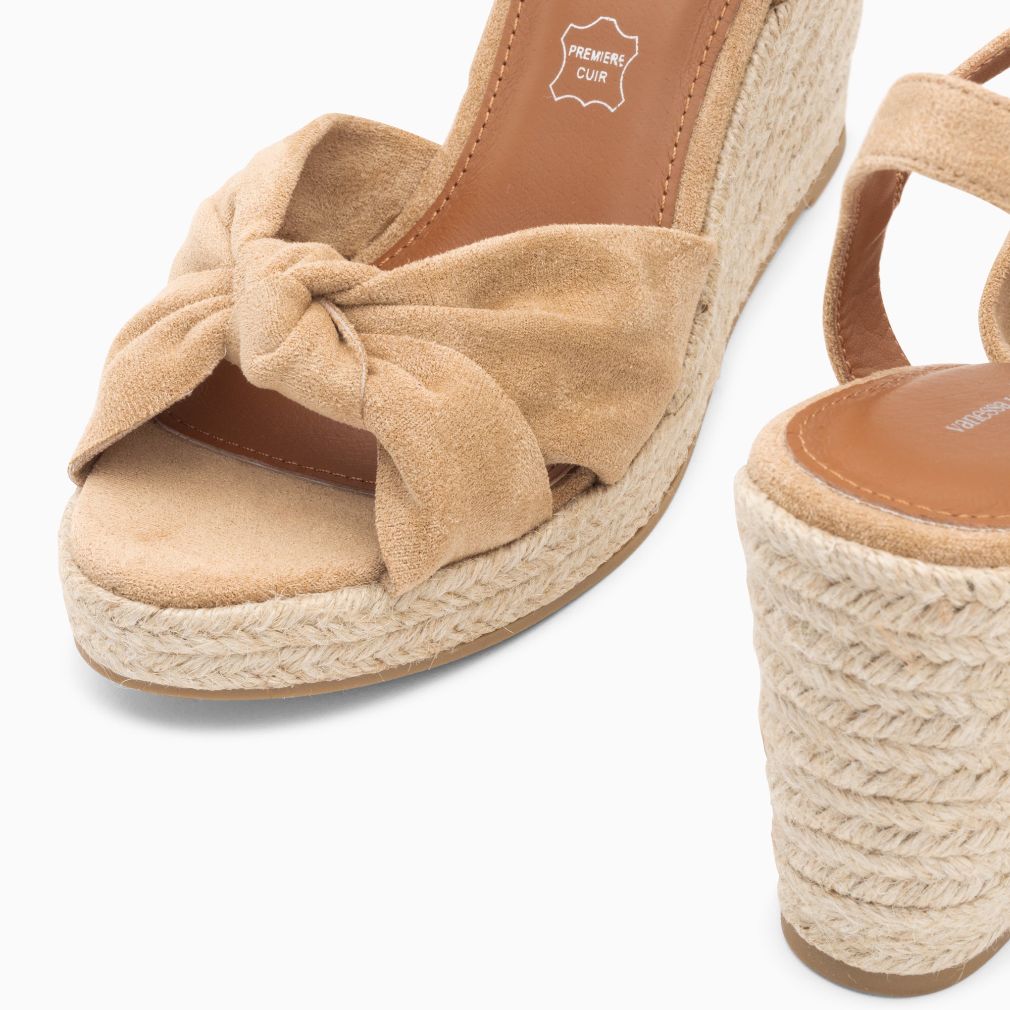 Céline knotted wedge beige sandals • Vanessa Wu